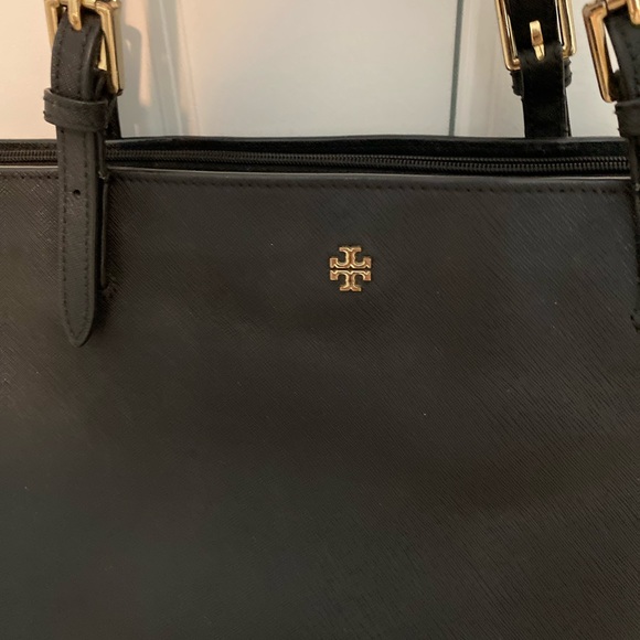 TORY BURCH Leather York Buckle Tote (Black) - Picture 2 of 8